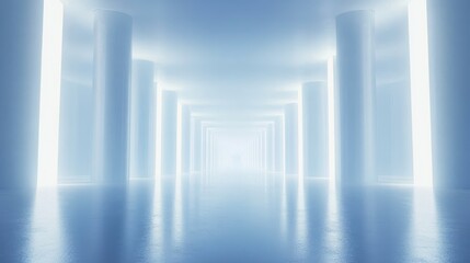 Futuristic Automated Warehouse with Bright Design