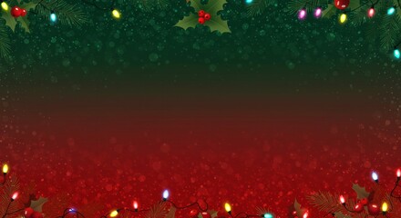 Festive Holiday Background: A festive winter wonderland scene with twinkling lights and holly leaves, perfect for spreading holiday cheer.  