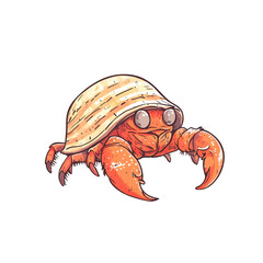 Summer Hermit Crab in a Straw Hat