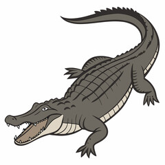 Close-up of an American alligator in its natural habitat, showcasing detailed scales and powerful features.