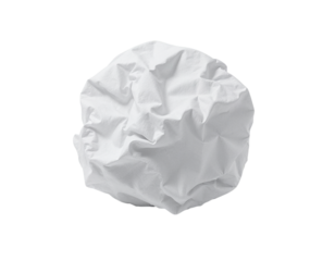 crumpled paper ball isolated