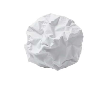 crumpled paper ball isolated