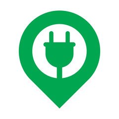 Electrical plug pin vector logo design. Power energy symbol.