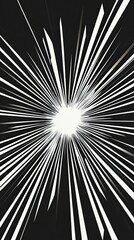 Abstract Black And White Radiating Lines Design