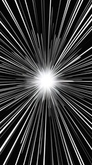 Fototapeta premium Abstract Black and White Radiating Lines Design