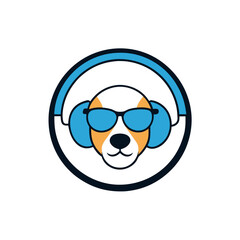Dog with Headphones Fun and Creative Illustrations for Unique Design Projects