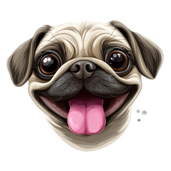 Fototapeta premium Adorable Pug Portrait: A Joyful Canine Close-Up