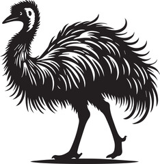 Silhouette of a flightless bird