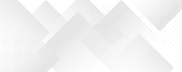 White and gray square banner design. Modern and minimal concept abstract geometric background. Vector abstract elegant with copy space template design.