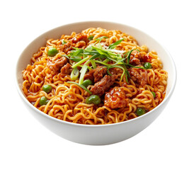 a bowl of ramen noodle isolated on transparent background 