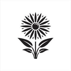 black and white flower icon