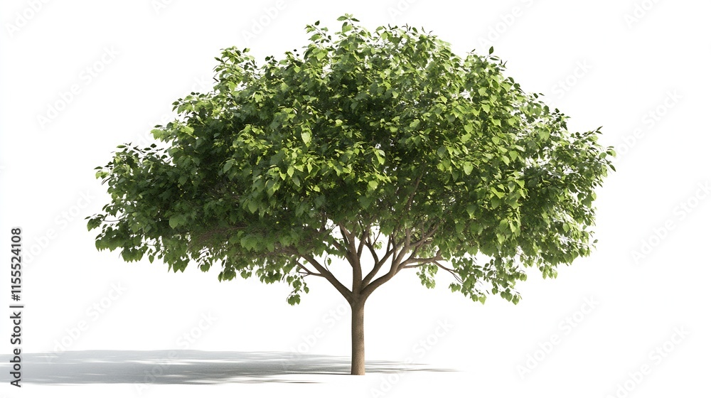 Aufkleber lush green summer tree against a bright white background symbolizing growth and freshness : generati