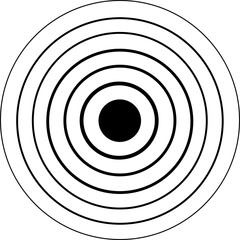 Concentric ripple circles sound waves icon. Seismic Earthquake alert radar. Radial signal sonar wave soundwave rings touch effect or pulse line vector   isolated on transparent background