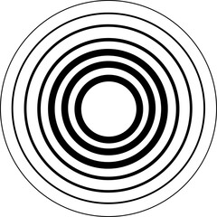 Concentric ripple circles sound waves icon. Seismic Earthquake alert radar. Radial signal sonar wave soundwave rings touch effect or pulse line vector   isolated on transparent background