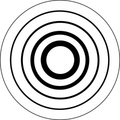 Naklejka premium Concentric ripple circles sound waves icon. Seismic Earthquake alert radar. Radial signal sonar wave soundwave rings touch effect or pulse line vector isolated on transparent background