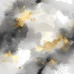 Abstract Watercolor Grunge Textured Background in Gray, Gold, Yellow. Pefect for wallpapers, backgrounds