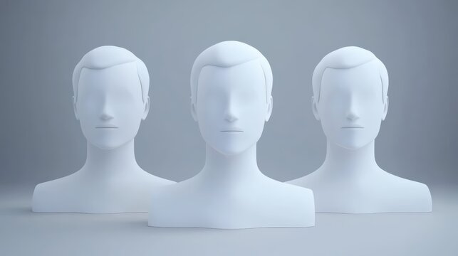 Three men in staggered formation, a study in depth and composition with one man in the foreground