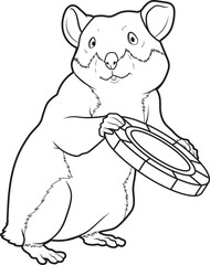 Hamster Poker Poker chips Animal Vector Graphic Art Illustration