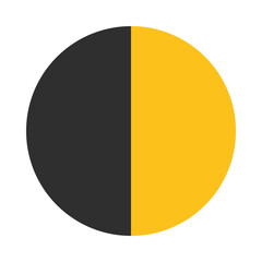 Fototapeta premium First Quarter Moon Vector Illustration | Half Moon Icon | Clipart Design