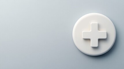 Fototapeta premium White cross button, a detailed closeup for ui/ux design and accessibility closeup