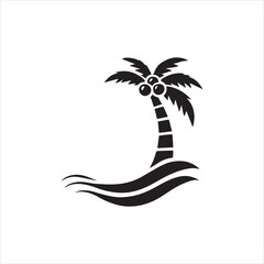 tropical island with palm trees