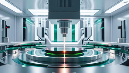 high tech semiconductor machine using laser beams, semiconductor innovation, tech craftsmanship