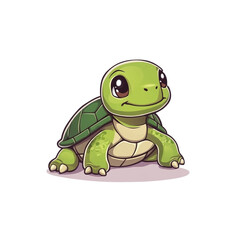 Fototapeta premium Adorable Baby Turtle Illustration: A Cute Green Reptile