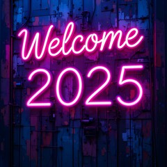 Obraz premium Welcome 2025 Happy New Year Celebration Design