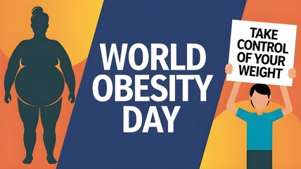 World Obesity Day banner design,World Obesity Day card with typography design.