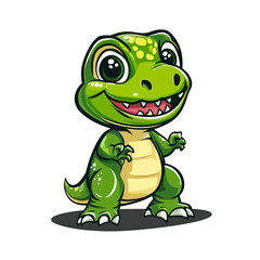 Fototapeta premium Adorable Baby Dinosaur Cartoon Illustration