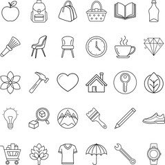 Simple Line Icons Education, Tools, Nature, Home, and More