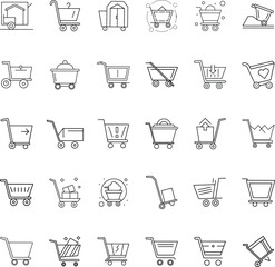 Shopping Cart Icons Ecommerce, Retail, Delivery, and Online Store Graphics