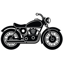 Obraz premium a clean and precise line art vector of a classic motorcycle on a white background