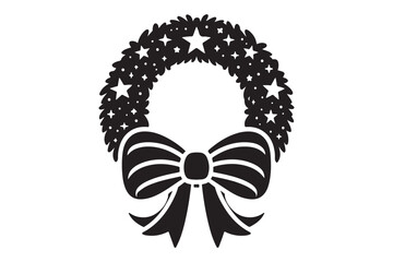 Christmas Wreath Silhouette Vector 39.eps