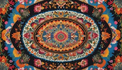 Fototapeta premium Vibrant Floral Mandala Artistic Collage Design
