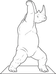Rhino Yoga Yoga mat Animal Vector Graphic Art Illustration