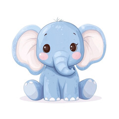 Fototapeta premium Adorable Baby Elephant Illustration