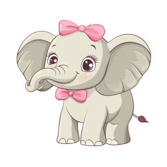 Fototapeta premium Adorable Baby Elephant with Pink Bows
