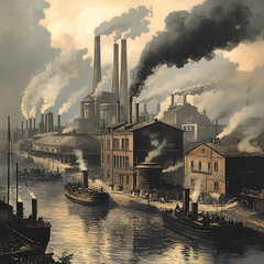 The Industrial Revolution, which began in Britain, marked the transition of the 18th and 19th centuries to industrial societies with steam engines, railways and factories, which promoted urbanization