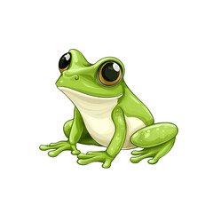 Adorable Green Frog Illustration