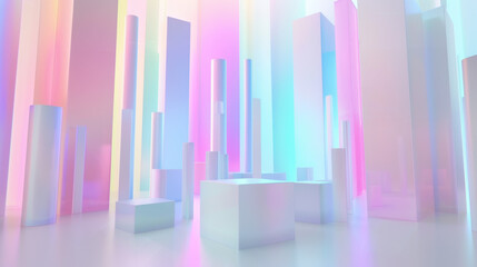Fototapeta premium Abstract iridescent background design 3d render