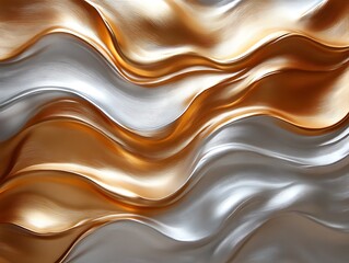 Abstract gold and silver waves.