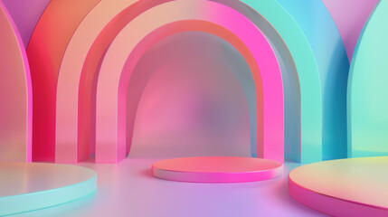 Abstract iridescent background design 3d render