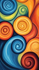 Abstract Swirling Colorful Spiral Art Design