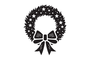 Christmas Wreath Silhouette Vector 53.eps