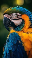 Obraz premium CloseUp of a Colorful Parrot Showcasing Its Vibrant Feathers and Exotic Appeal