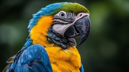CloseUp of a Colorful Parrot Showcasing Its Vibrant Feathers and Exotic Appeal