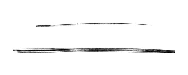 Set of Two Long Line | Black Marker PNG Isolated hand drawn doodle Elements on transparent background