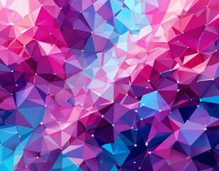 Fototapeta premium Abstract Pink Purple Blue Triangular Geometric Pattern