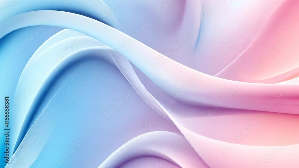Poster abstract smooth gradient wave pattern in pastel blue and pink, soft background design. modern art an